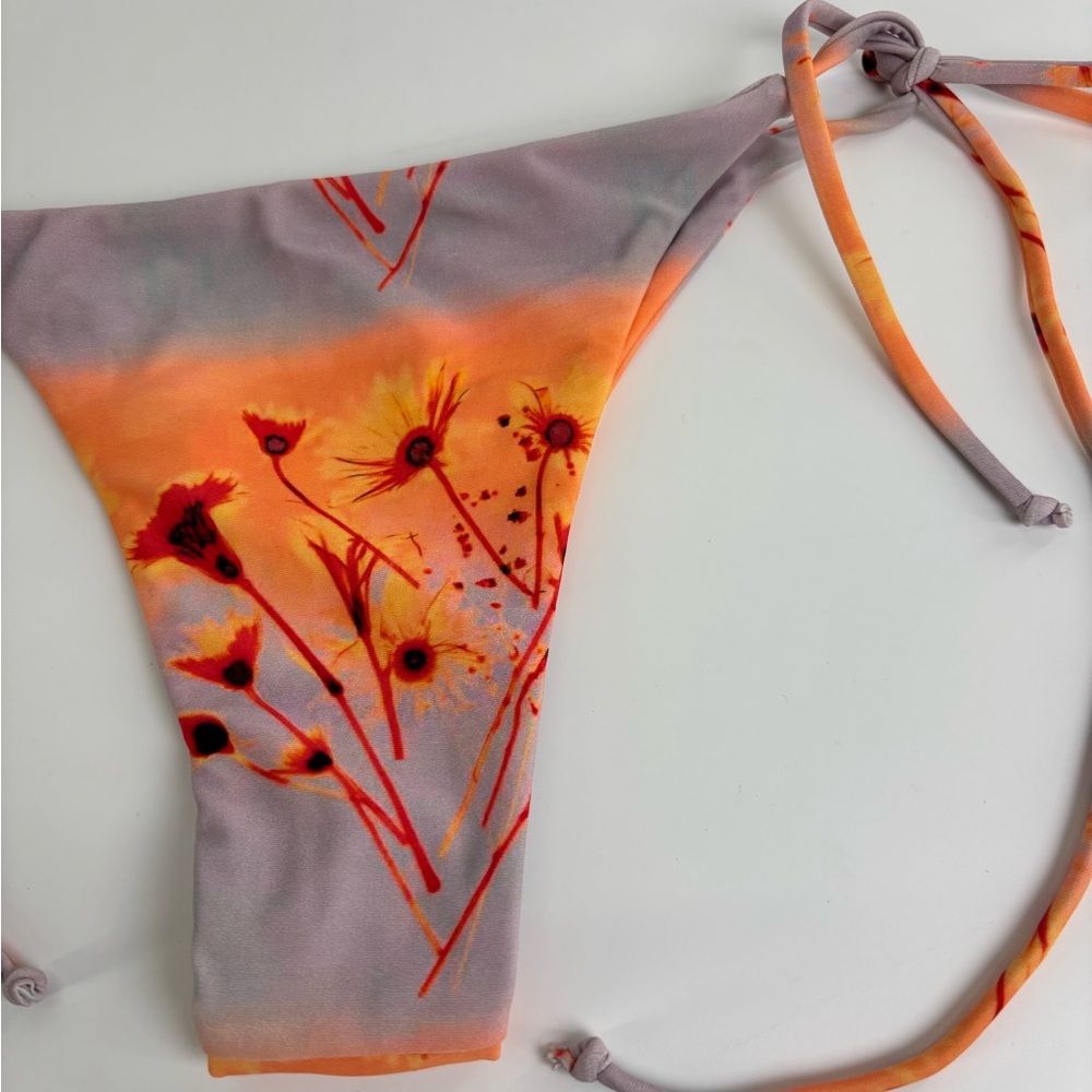 Miaou Kauai string bikini bottom Small side tie floral print - Picture 5 of 7